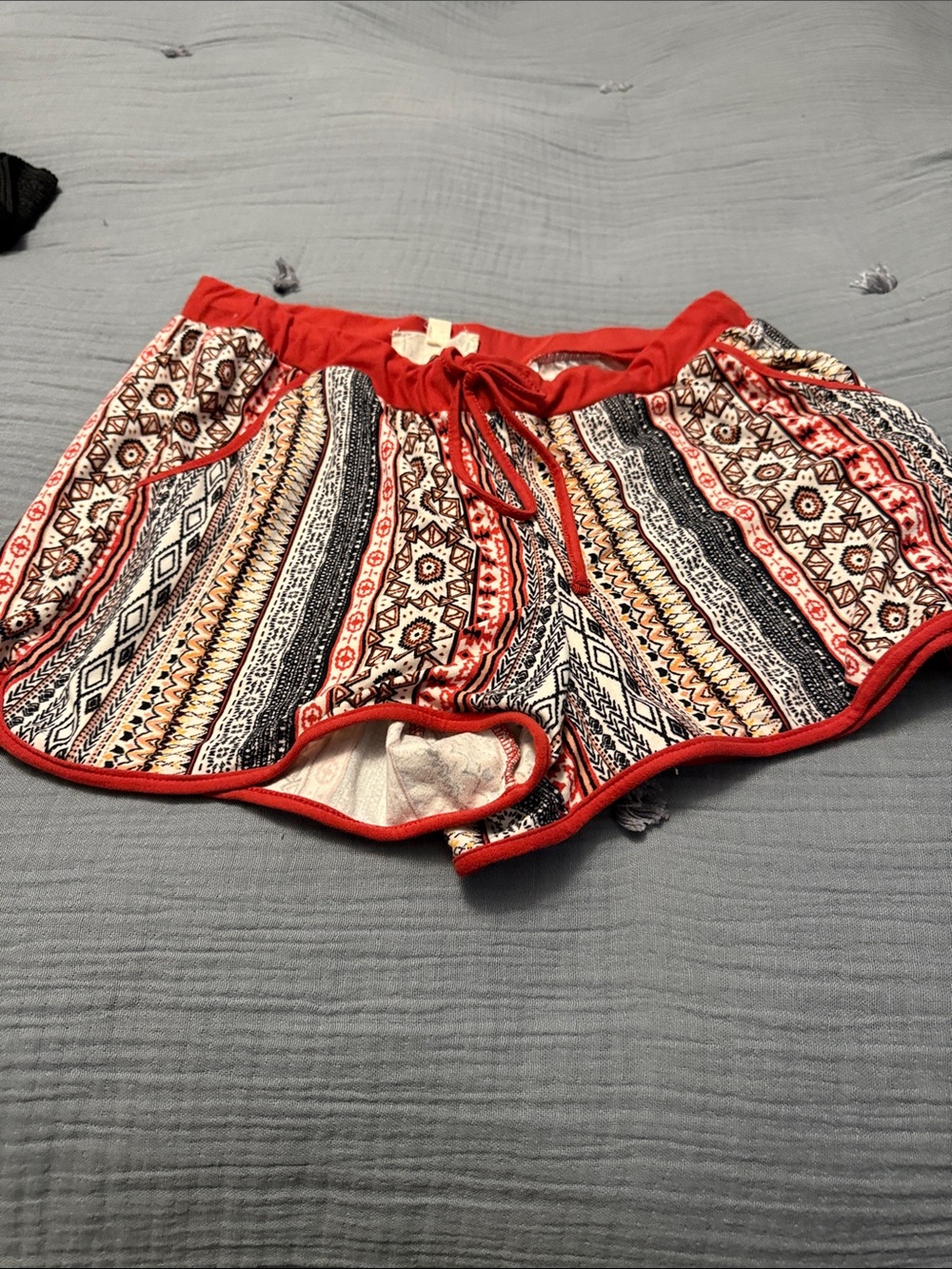 Pink Republic Red Tribal-Print Athletic Shorts